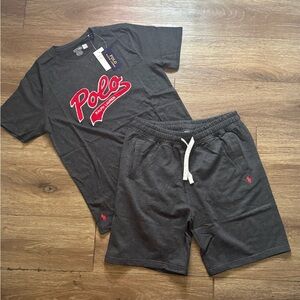 Polo Men's Charcoal Jogger Shorts Set
